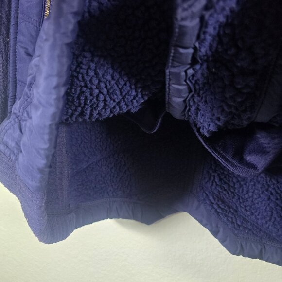 PrAna Diva Long Jacket Women Medium Blue Asymmetrical Zip Outdoor Fleece Lined - Picture 8 of 11